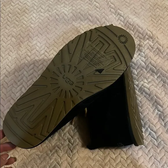 UGG Black Suede Shoes with Tan Laces