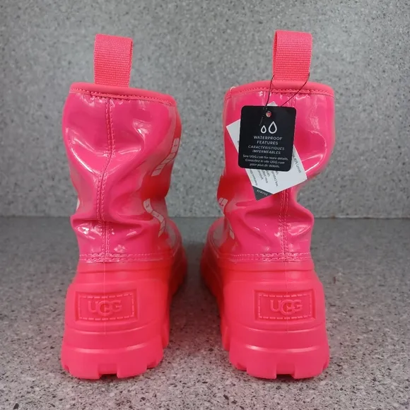 UGG Brellah Mini Neon Bright Pink Waterproof Boots Shoes