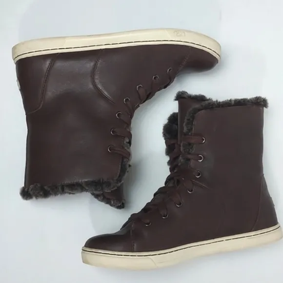 UGG Croft Luxe Quilt Espresso Brown Shoes Size 9