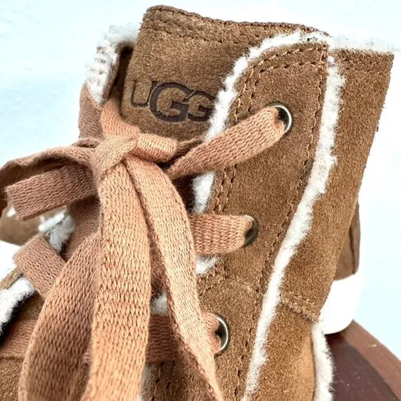 UGG High-Top Sneakers in Chestnut Suede, Size 7 - Excellent Condition