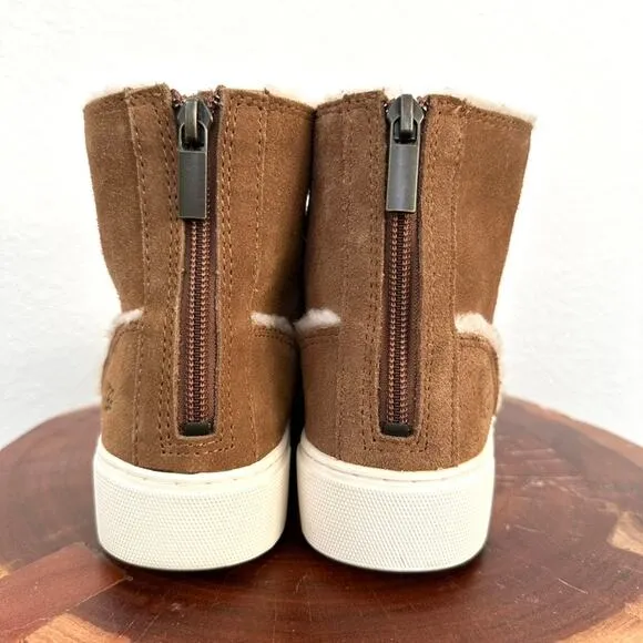 UGG High-Top Sneakers in Chestnut Suede, Size 7 - Excellent Condition
