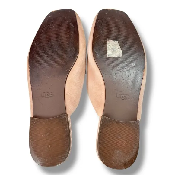 Ugg Janaya Suede Slip On Mule, Light Academia Casual, Natural Beige Tan, Size 9