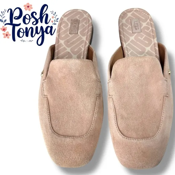 Ugg Janaya Suede Slip On Mule, Light Academia Casual, Natural Beige Tan, Size 9