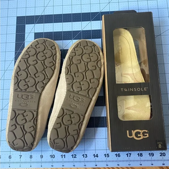 UGG Men’s Upshaw Leather Slip-on Loafer/ Slippers Interchangeable Insoles Size 8