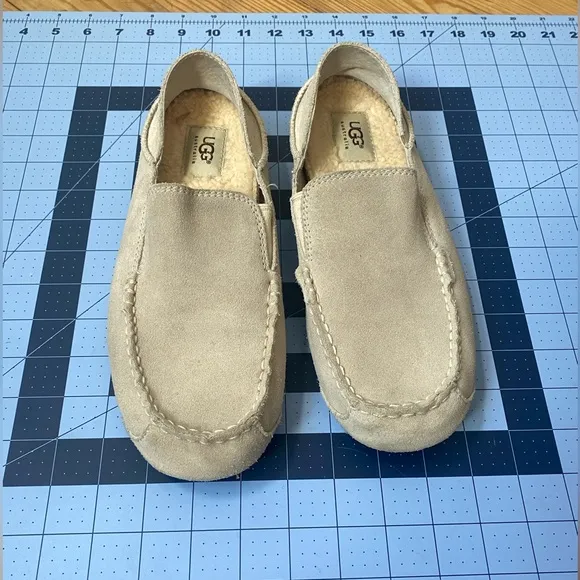 UGG Men’s Upshaw Leather Slip-on Loafer/ Slippers Interchangeable Insoles Size 8