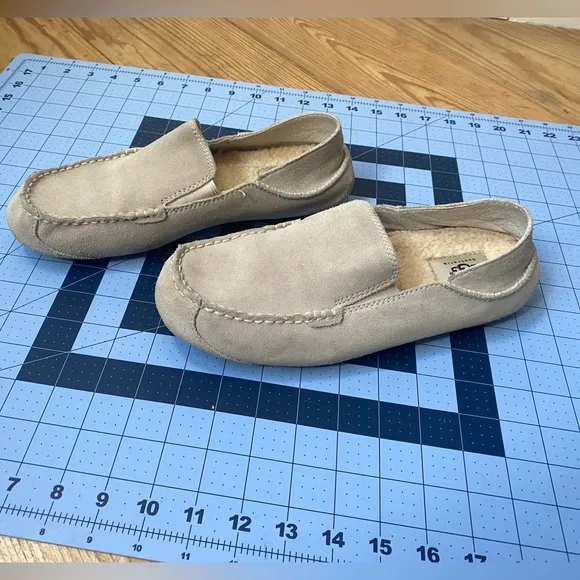UGG Men’s Upshaw Leather Slip-on Loafer/ Slippers Interchangeable Insoles Size 8