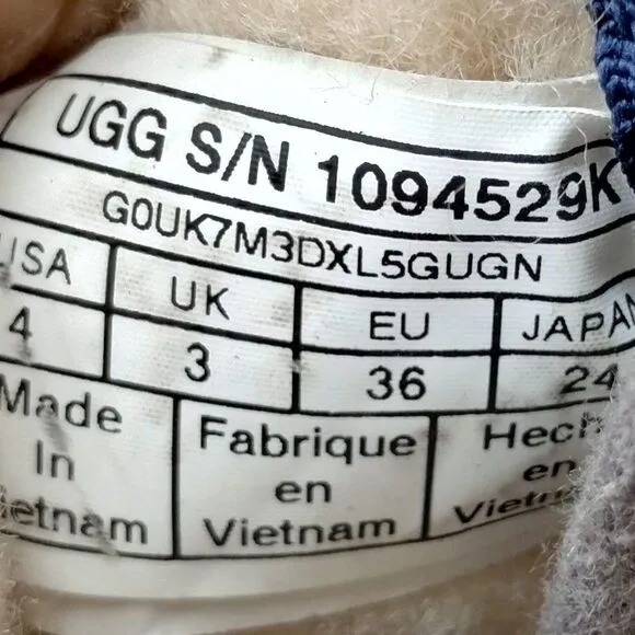 UGG‎ Neumel II Tasman Blue Suede Fleece Lined Boots Juniors Girls Size 4 Chukka