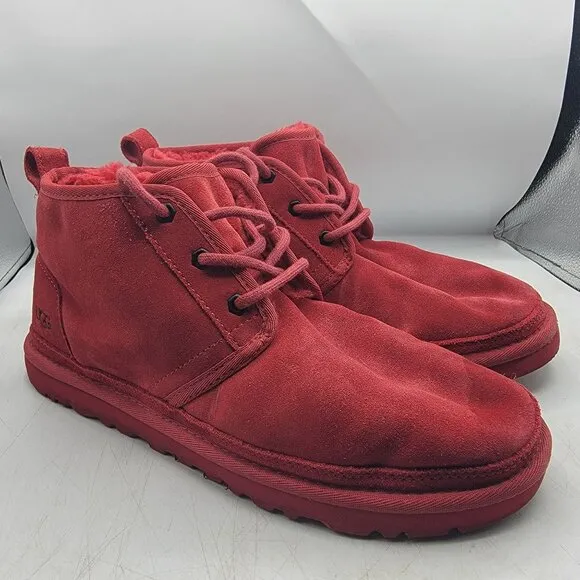 UGG Neumel Mens 10 Red Chukka Boots Lined Warm Casual Outdoors Walking 3236