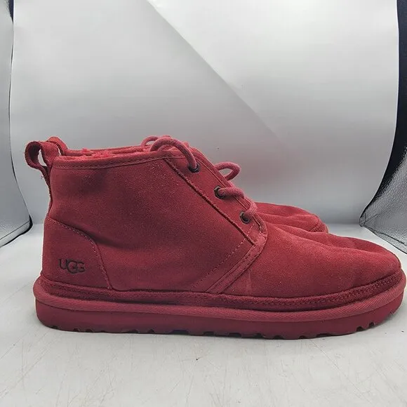 UGG Neumel Mens 10 Red Chukka Boots Lined Warm Casual Outdoors Walking 3236