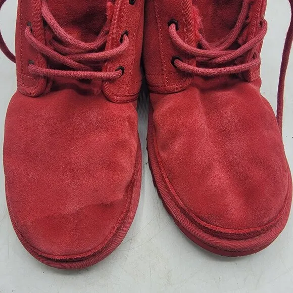 UGG Neumel Mens 10 Red Chukka Boots Lined Warm Casual Outdoors Walking 3236