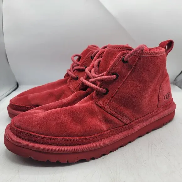 UGG Neumel Mens 10 Red Chukka Boots Lined Warm Casual Outdoors Walking 3236
