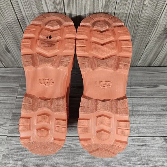 UGG NEUMEL X PEACH TEXTILE LEATHER WATERPROOF RAIN BOOTS - WOMEN'S SIZE 9