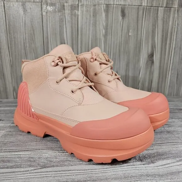 UGG NEUMEL X PEACH TEXTILE LEATHER WATERPROOF RAIN BOOTS - WOMEN'S SIZE 9