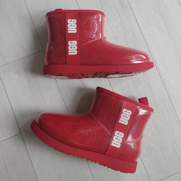 UGG NEW Classic Clear Mini II Boots Samba Red