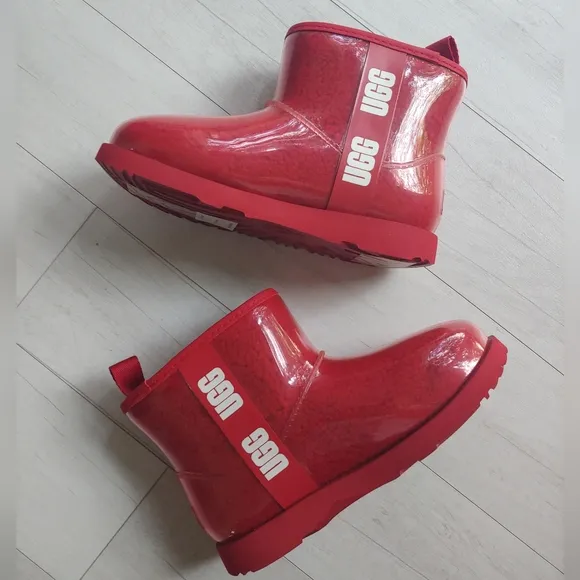 UGG NEW Classic Clear Mini II Boots Samba Red