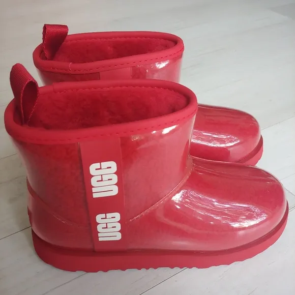 UGG NEW Classic Clear Mini II Boots Samba Red