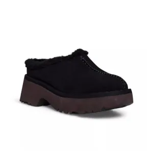 UGG NEW HEIGHTS COZY CLOG BLACK SUEDE SLIP ON WOMEN'S SHOES SIZE US 8