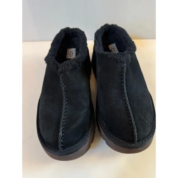 UGG NEW HEIGHTS COZY CLOG BLACK SUEDE SLIP ON WOMEN'S SHOES SIZE US 8