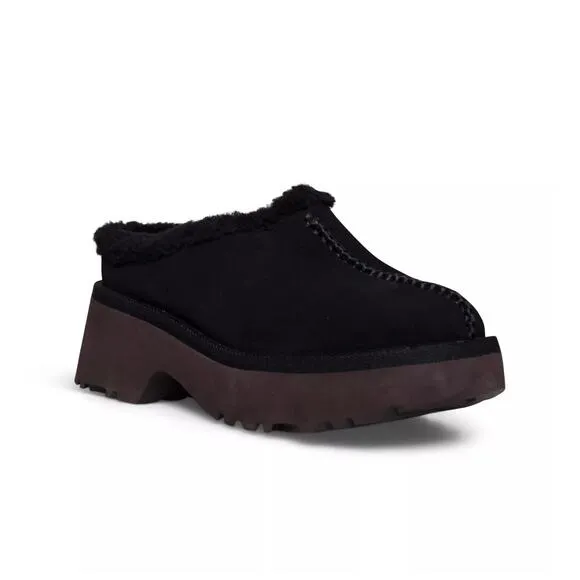 UGG NEW HEIGHTS COZY CLOG BLACK SUEDE SLIP ON WOMEN'S SHOES SIZE US 8