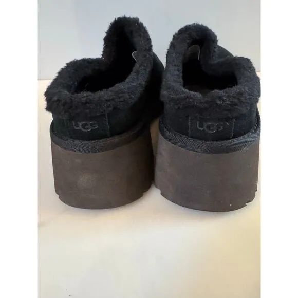 UGG NEW HEIGHTS COZY CLOG BLACK SUEDE SLIP ON WOMEN'S SHOES SIZE US 8