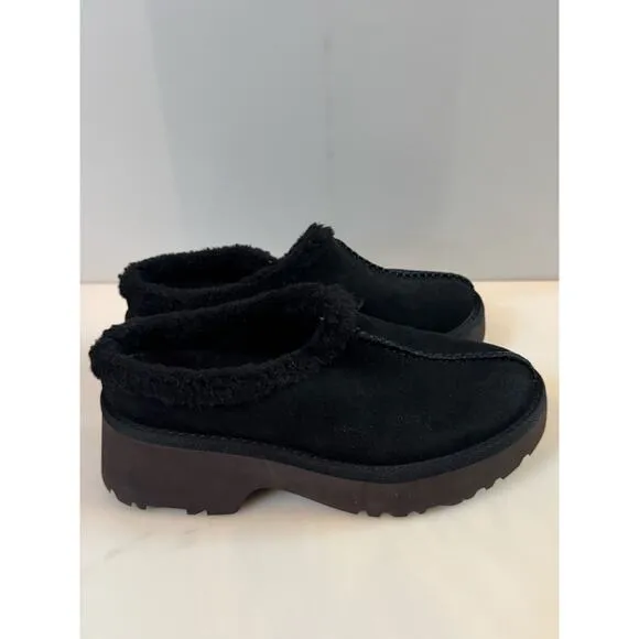 UGG NEW HEIGHTS COZY CLOG BLACK SUEDE SLIP ON WOMEN'S SHOES SIZE US 8