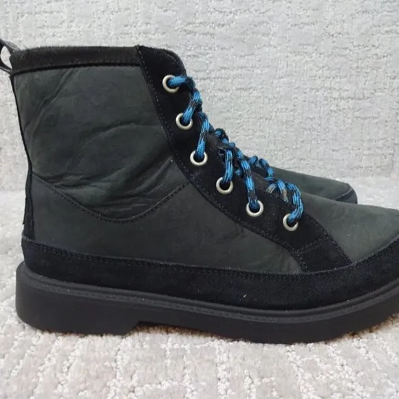 UGG Robley Youth Size 5 US Black Leather Weather Waterproof Boots 1112458K