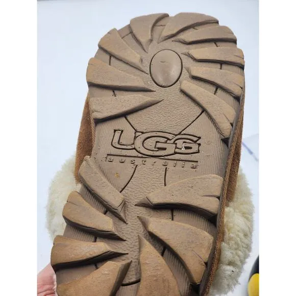 UGG Slippers Womens 8 Coquette Sheepskin Clog Fleece Lined Comfort Shoes 5125