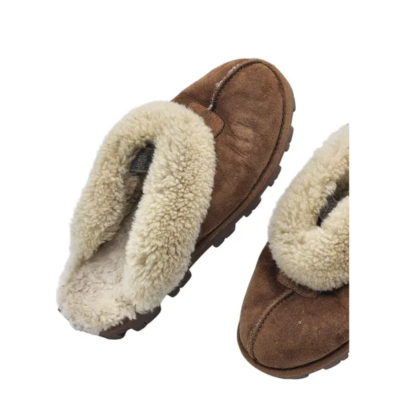 UGG Slippers Womens 8 Coquette Sheepskin Clog Fleece Lined Comfort Shoes 5125