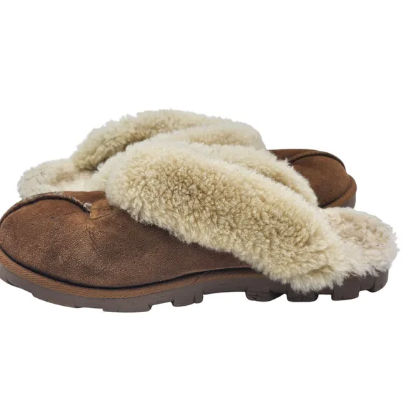 UGG Slippers Womens 8 Coquette Sheepskin Clog Fleece Lined Comfort Shoes 5125