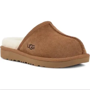UGG Suede Leather Keegan Slide Slipper Shoes Chestnut Little Kids NWT AUTHENTIC