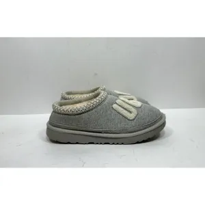 Ugg Tasman Fur Jersey Cozy Slippers Kids Size 4 Shoes Slip On Grey
