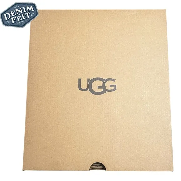 UGG Women’s Black/Clear Classic Mini Large LOGO Fleece Lined Boots/Bootie | NEW