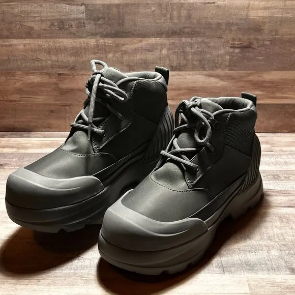 UGG Womens Gray Neumel X Waterproof Rain Boots Size 9.5 Lace Up Hiking Outdoor