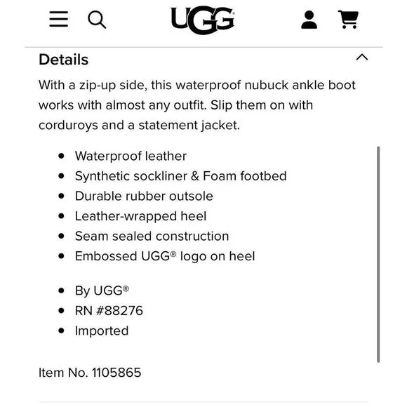 UGG Aureo black waterproof ankle boots booties 11