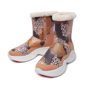 UIN Women's Snow Boots Walking Casual Travel Shoes (Spread-Brown Palma III）