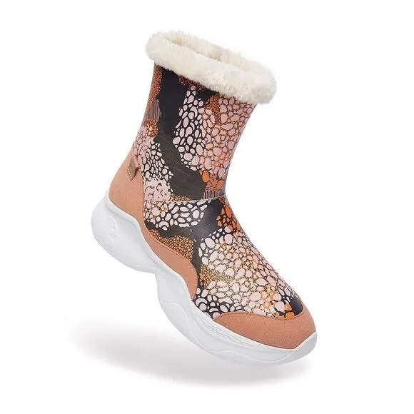 UIN Women's Snow Boots Walking Casual Travel Shoes (Spread-Brown Palma III）