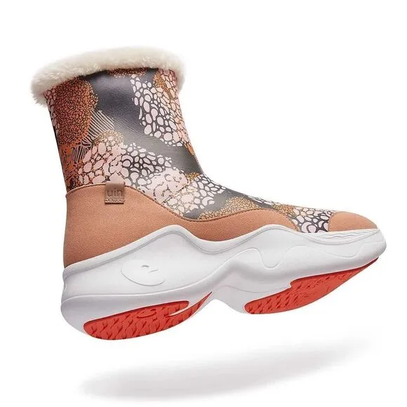 UIN Women's Snow Boots Walking Casual Travel Shoes (Spread-Brown Palma III）