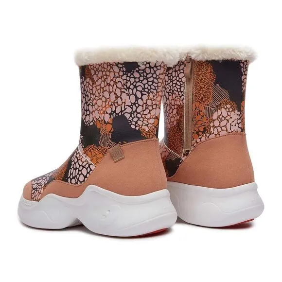 UIN Women's Snow Boots Walking Casual Travel Shoes (Spread-Brown Palma III）