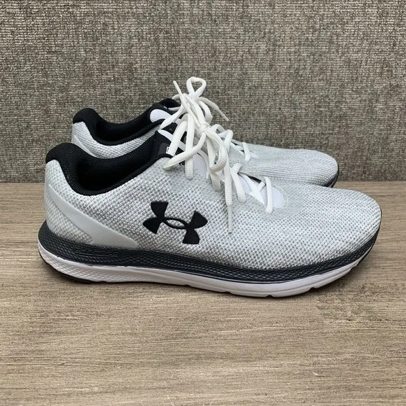 Under Armour 3024875 100 UA Charged Impulse Knit 2 White/Black Shoes Sz 9 EUC