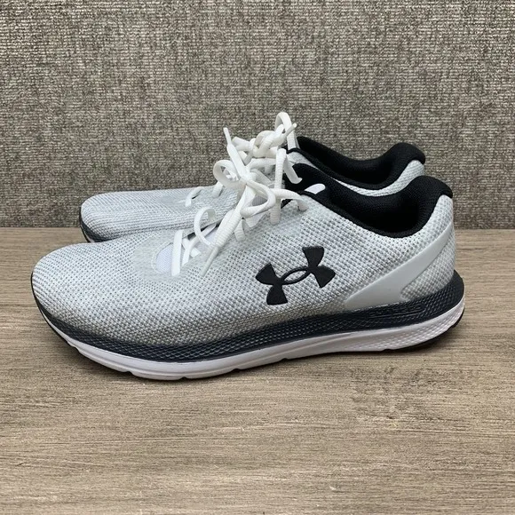 Under Armour 3024875 100 UA Charged Impulse Knit 2 White/Black Shoes Sz 9 EUC