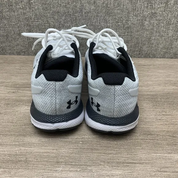 Under Armour 3024875 100 UA Charged Impulse Knit 2 White/Black Shoes Sz 9 EUC