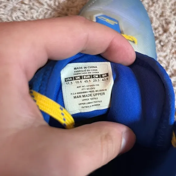 Under Armour Blue and Yellow High-Top Sneakers
