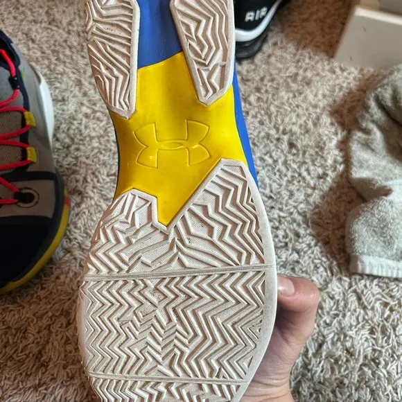 Under Armour Blue and Yellow High-Top Sneakers
