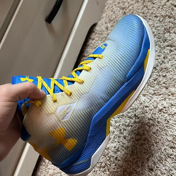 Under Armour Blue and Yellow High-Top Sneakers