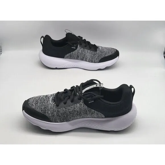 Under Armour Charged Revitalize Kids Sneakers Shoes Size 7Y Black Gray