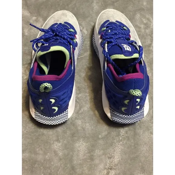 Under Armour Harper 9 Elite TPU Kids Baseball Shoes White &amp; Royal Blue Size 8