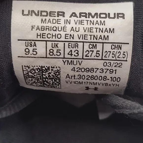 Under Armour HOVR Sonic 5 Camo Gray Black Sneakers 3026008-100 Men US 9.5