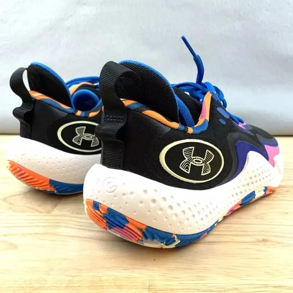 Under Armour Spawn 5 LE BLUE PINK BLACK Basketball Shoes Trainers 3026758-001