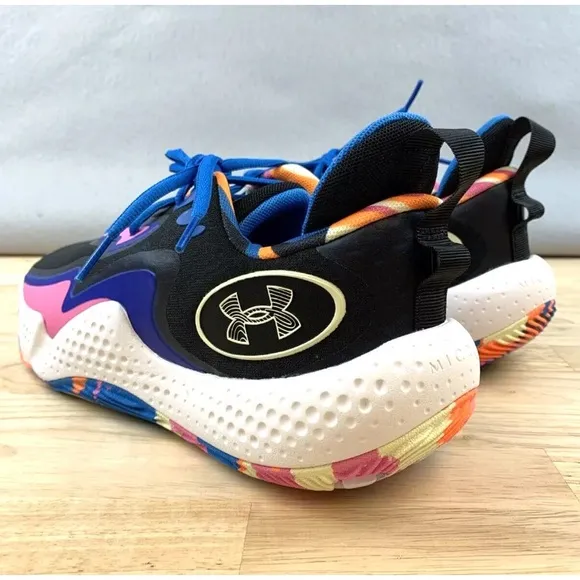 Under Armour Spawn 5 LE BLUE PINK BLACK Basketball Shoes Trainers 3026758-001
