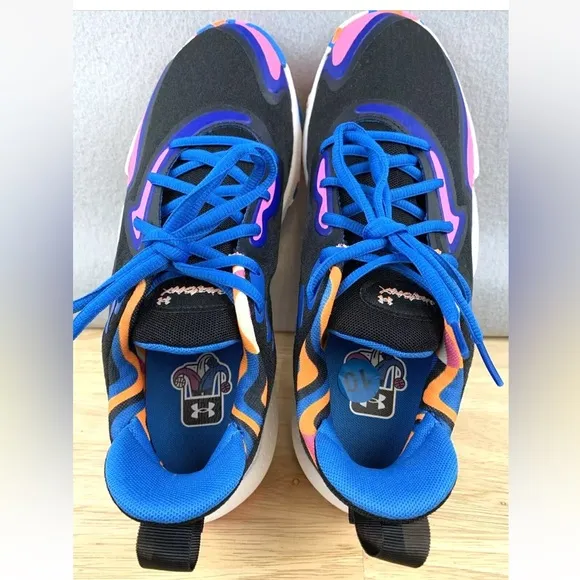 Under Armour Spawn 5 LE BLUE PINK BLACK Basketball Shoes Trainers 3026758-001
